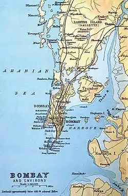 Map of Bombay  in 1893.