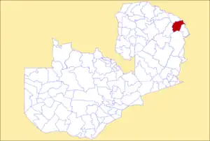 District location in Zambia