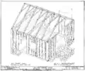 An isometric drawing of the Lasource-Durand Cabin