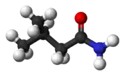 Ball-and-stick model of isovaleramide