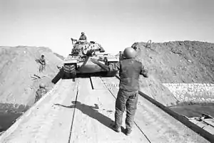 Image 20143rd Division crossing the Suez Canal in the direction of Cairo during the Yom Kippur War, 15 October 1973 (from History of Israel)