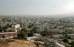 Aerial view of the city from the Mug Tepe fort.