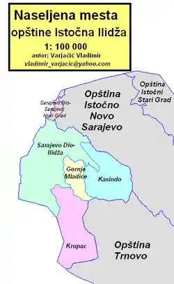 Location of Istočna Ilidža