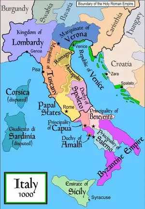 The March of Tuscany in the political context of Italy around AD 1000