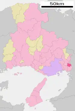 Location of Itami in Hyōgo Prefecture
