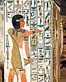 Her-iunmutef (Iunmutef), ('Horus, Pillar of His Mother'), depicted as a priest wearing a leopard-skin over torso in the Tomb of Nefertari, Valley of the Queens