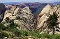 Ivins Mountain (left), seen from West Rim Trail