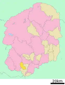 Location of Iwafune in Tochigi Prefecture