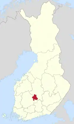 Location of Jämsä in Finland