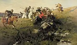 Picture of the Zaporozhian Cossacks fighting Tatars