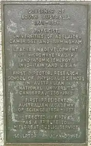 Text on the statue