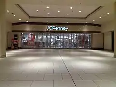 Lower level mall entrance of JCPenney