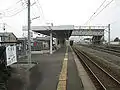 A view of the platforms and tracks.