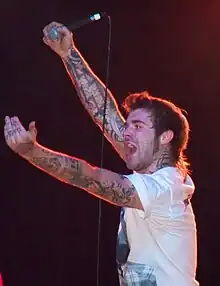 Roush performing as a part of Of Mice & Men in 2010.