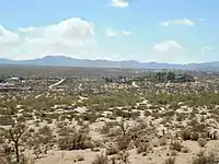 Southwesterly view of the Joshua Tree Retreat Center