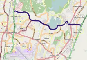 Map shows the route of the JVLR which links the Western and Eastern Express Highways.