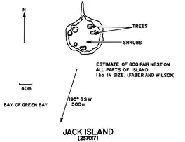 Jack Island, diagram drawn after a visit by airplane in 1976
