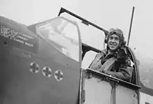 Jack Tarleton Bradley in the cockpit of his P-51 Mustang