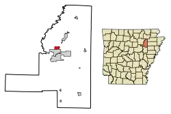 Location of Campbell Station in Jackson County, Arkansas.