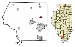 Location of De Soto in Jackson County, Illinois