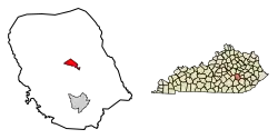 Location of McKee in Jackson County, Kentucky