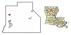 Location of Quitman in Jackson Parish, Louisiana