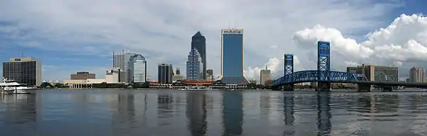 The skyline of Jacksonville, Florida