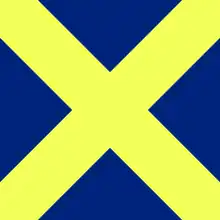 A yellow x shaped cross on a blue background formed the flag of the Stewart of Appin's regiment
