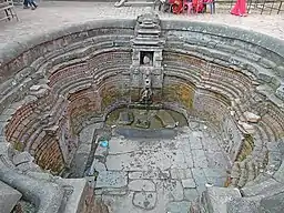 Dhunge dhara in the temple premises