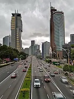 Left-hand traffic in Kuala Lumpur, Malaysia