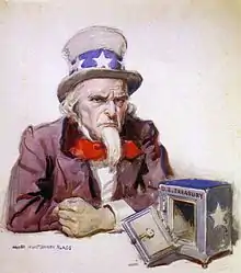 Uncle Sam with empty Treasury (1920)