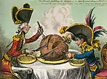 Gillray's The Plumb-pudding in danger; 1805.