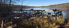 James Goodwin State Forest Pine Acres Lake Observation Deck at Boat Launch