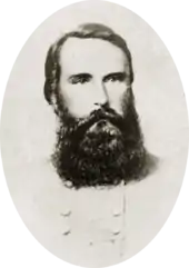 Oval portrait of Longstreet in a Confederate general's uniform