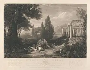 1833 engraving based on Charles Lock Eastlake's Lord Byron's Dream