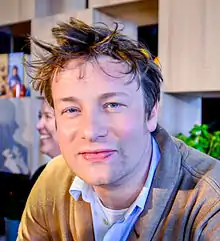 Coloured image of celebrity chef and television host, Jamie Oliver