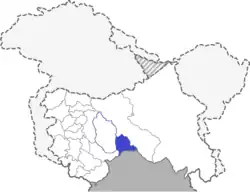 Location of Paddar Sub-District, J&K, India