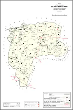 Map showing Gaura (#052) in Jamo CD block