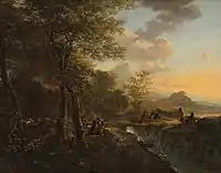 Jan Both, c. 1650, Italian landscape of the type Both began to paint after his return from Rome.