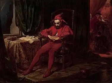 Stańczyk, by Jan Matejko.The Polish jester is the only person at a 1514 royal ball troubled by the news that the Russians have captured Smolensk.