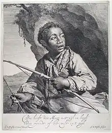 The Moor, an etching by Jan Visscher after a drawing by his brother Cornelis