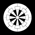 Gissha (bullock cart) wheel motif of Genji clan