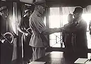 The surrender ceremony of the Japanese to the Australian forces at Keningau, British North Borneo, on 17 September 1945