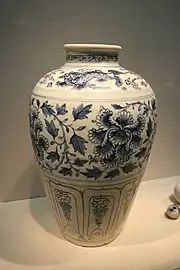 Jar. Stoneware with cobalt pigment under clear glaze. Red River Delta kilns, Lê dynasty, 15th-century