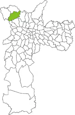 Location of Jaraguá in São Paulo