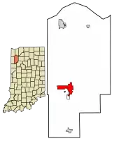 Location of Rensselaer in Jasper County, Indiana