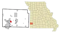 Location of Carterville, Missouri