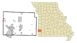 Location of Waco, Missouri