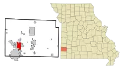 Location of Webb City, Missouri