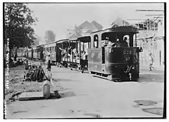 A steam tram pulled by OJS No. 27 locomotive